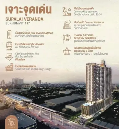 Supalai Veranda Sukhumvit 117のコンドミニアム（賃貸）、写真2/5