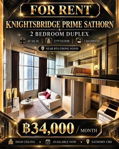 KnightsBridge Prime Sathonの2ベッドルームコンドミニアム（賃貸）、写真5/9