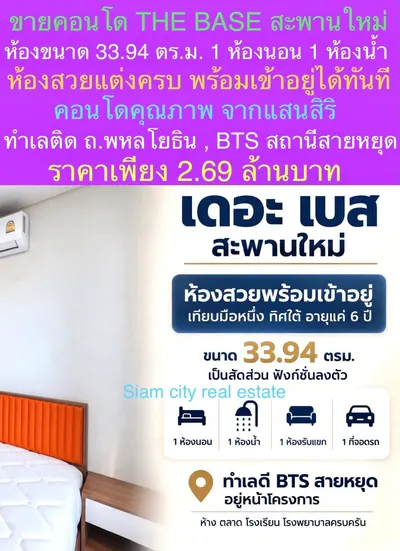 THE BASE Saphanmai的1房公寓出售，第1张，共5张
