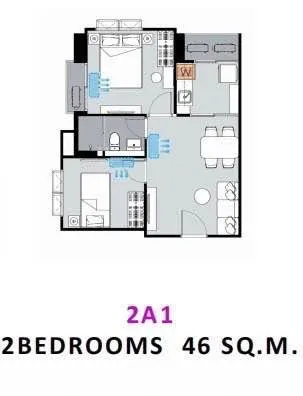 Supalai Parc Ekkamai-Pattanakarn的2房公寓出售，第2张，共5张
