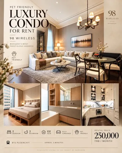 2-bed condo for rent at 98 Wireless, photo 1 of 5