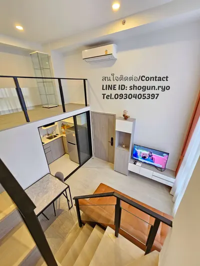 1-bed townhouse for rent at Origin Plug & Play Ramkhamhaeng Triple Station ออริจิ้น ปลั๊ก & เพลย์ รามคำแหง ทริปเปิ้ล สเตชั่น, photo 1 of 6